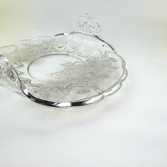 Silver City Overlay Glass Springtime Rolled Edge Candy Dish - Picture 11 of 11